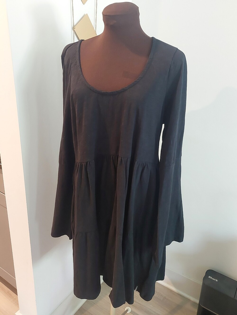 Organic Cotton Babydoll Bell Sleeve Dress